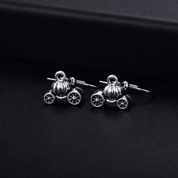 Trendy Vintage FatTonny Shape Dangle  Silver Plated Earrings for Woman, K723 - Picture 2 of 4